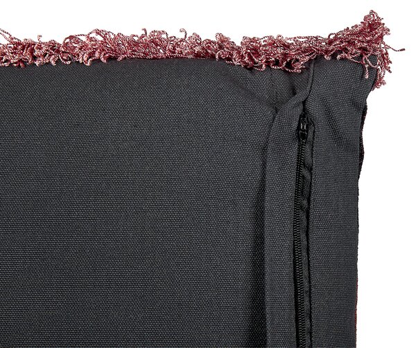 Sada 2 dekoratívnych vankúšov viacfarebná zamat bavlna 45 x 45 cm kvetovaný vzor so strapcami štvorcový tvar moderný glamour štýl doplnky