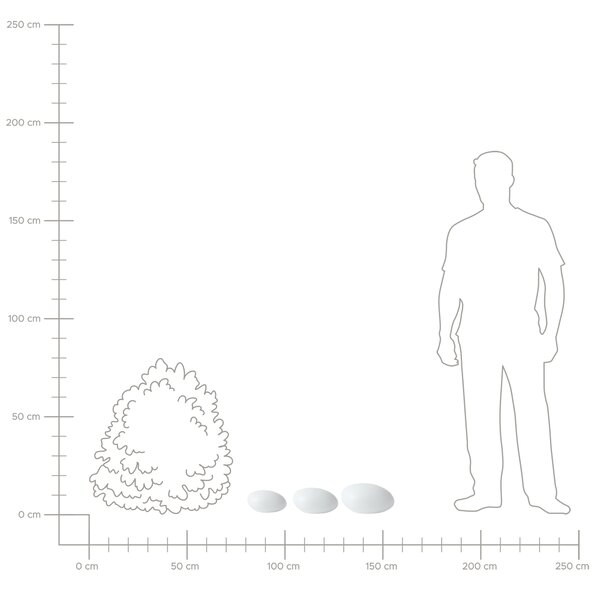 Sada 3 dekoratívnych LED svietidiel biela syntetický materiál v tvare kameňov IP54 vodoodolné s diaľkovým ovládaním záhradné osvetlenie