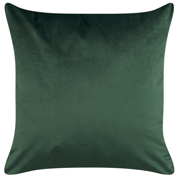 Sada 2 dekoratívnych vankúšov tmavozelená zamat 45 x 45 cm zlatá potlač listov monstery elegantný glamour štýl doplnky