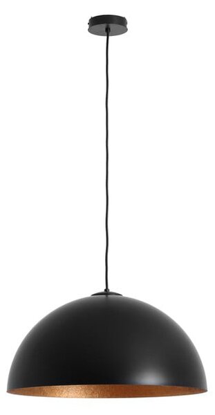 Čierne závesné svietidlo s detailom v medenej farbe CustomForm Lord, 50 cm
