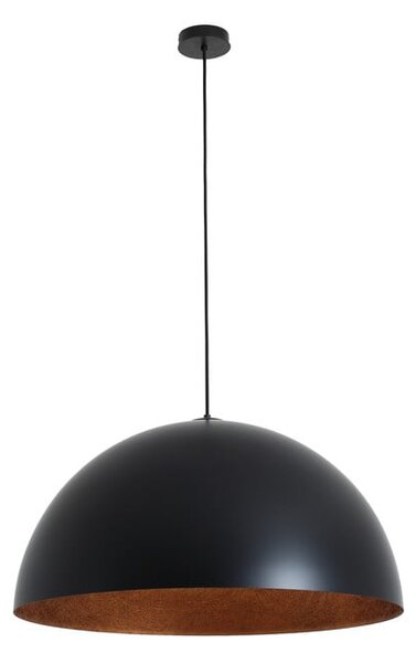 Čierne závesné svietidlo s detailom v medenej farbe CustomForm Lord, 70 cm