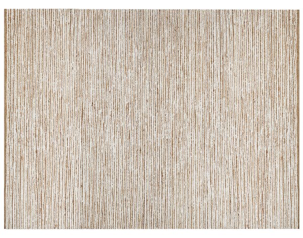 Koberec béžová a biela moderný štýl 300 x 400 cm obdĺžnikový ručne tkaný s nízkym vlasom obývačka spálňa