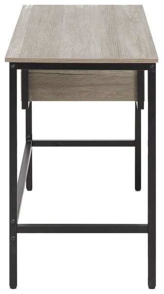 Písací stôl svetlé drevo čierna MDF oceľ 120 x 48 cm obdĺžnikový tvar úložný priestor 2 zásuvky moderný industriálny štýl kancelária