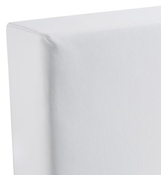 Kontinentálna posteľ biela umelá koža 140 x 200 cm vreckový pružinový matrac s čelom moderný štýl spálňa
