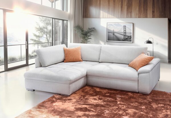ROHOVÁ SEDAČKA, textil, biela Livetastic - Sedačky, Online Only
