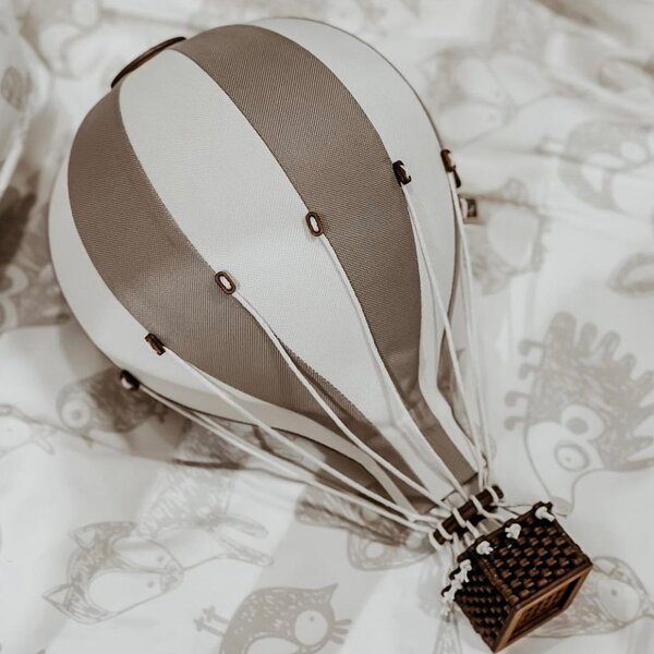 Dekoračný teplovzdušný balón - béžová biela - L-50cm x 30cm