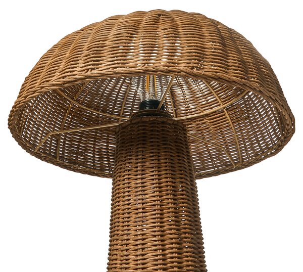 Stojaca lampa hnedá prírodná ratanová pletený dizajn moderný boho štýl obývacia izba spálňa