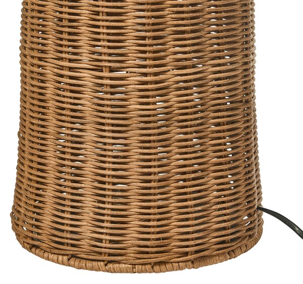 Stojaca lampa hnedá prírodná ratanová pletený dizajn moderný boho štýl obývacia izba spálňa