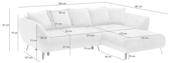 ROHOVÁ SEDAČKA, textil, béžová, svetlohnedá Livetastic - Sedačky, Online Only