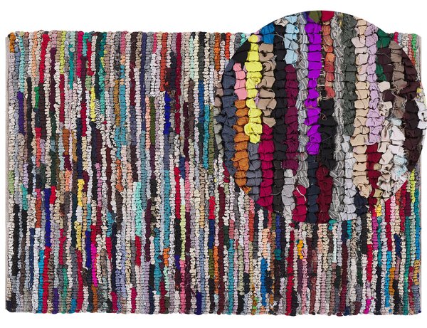 Koberec viacfarebný zmes polyesteru a bavlny 160 x 230 cm ručne tkaný obdĺžnikový boho orientálny dizajn