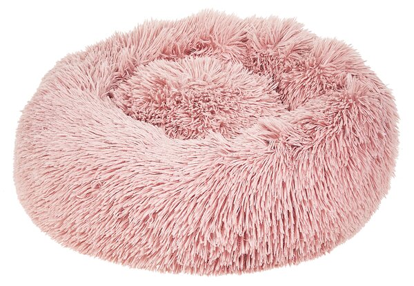 Posteľ pre psa ružový polyester 50 x 50 cm okrúhly pelech pre psa a mačku obývacia izba spálňa