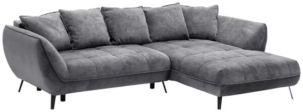 ROHOVÁ SEDAČKA, textil, grafitová, sivá Livetastic - Sedačky, Online Only
