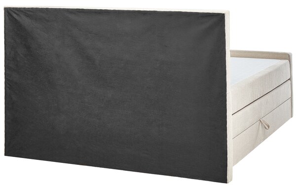 Kontinentálna posteľ béžová 160 x 200 cm látkový čalúnený rám s pružinovým matracom spálňa