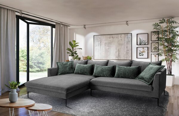 ROHOVÁ SEDAČKA, textil, tmavosivá Livetastic - Sedačky, Online Only