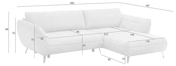 ROHOVÁ SEDAČKA, textil, svetlosivá Livetastic - Sedačky, Online Only