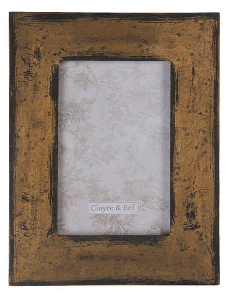 Bronzovo-hnedý fotorámček s patinou - 17 * 1 * 22 cm / 10 * 15 cm - Clayre & Eef