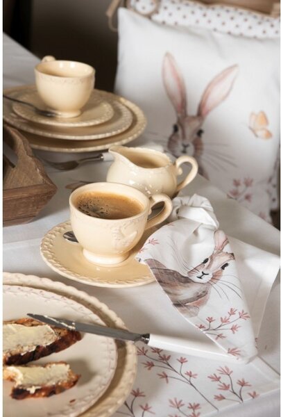 Sada bavlnených prestieranie s motívom králika Rustic Easter Bunny - 48 * 33 cm - Clayre & Eef