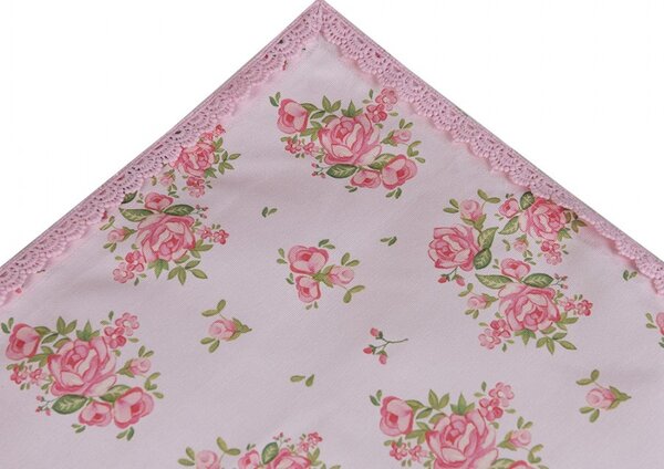 Bavlnený obrus s kvetmi ruže Sweet Roses - 100*100 cm - Clayre & Eef