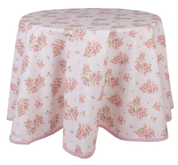 Bavlnený okrúhly obrus s kvetmi ruže Sweet Roses - Ø 170 cm - Clayre & Eef