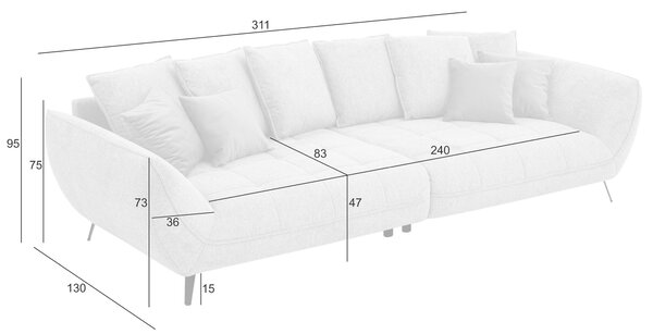 VEĽKÁ POHOVKA, textil, hnedá Livetastic - Sedačky, Online Only