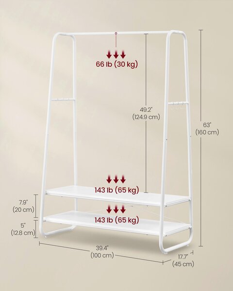 OTVORENÁ ŠATNÍKOVÁ SKRIŇA, 100/160/45 cm - Skrine, Online Only
