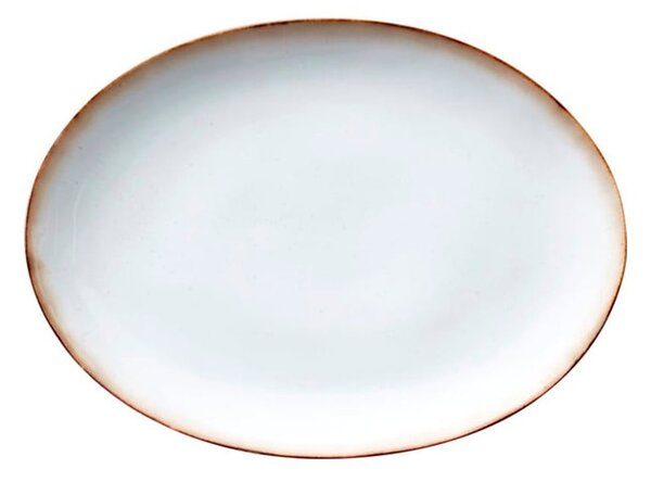 Oválny kameninový servírovací tanier Bitz Basics Grey Cream, 45 x 34 cm