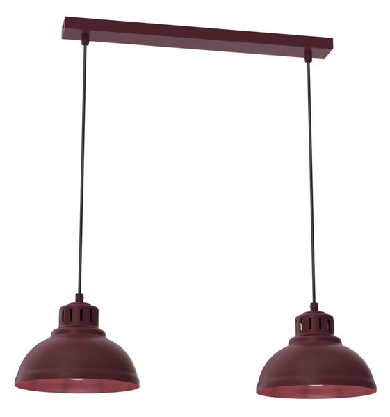 Závesný luster SVEN na kábli 2xE27/15W/230V bordový