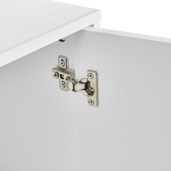 Komoda s dvierkami a zásuvkami biela MDF moderný minimalistický dizajn obývacia izba úložný nábytok
