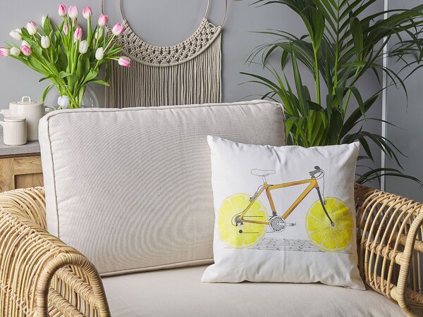 Dekoratívny vankúš viacfarebná potlač bicykla sada 2 ks bavlna 45 x 45 cm moderný dizajn