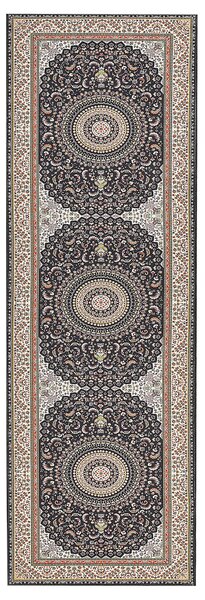Koberec behúň viacfarebný polyester 80 x 240 cm orientálny vzor protišmykový vintage moderný štýl predsieň
