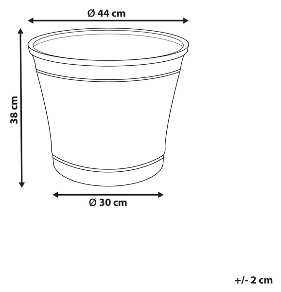 Kvetináč sivý kamenná zmes polyresin ⌀ 44 cm matný vonkajší izbový okrúhly črepník