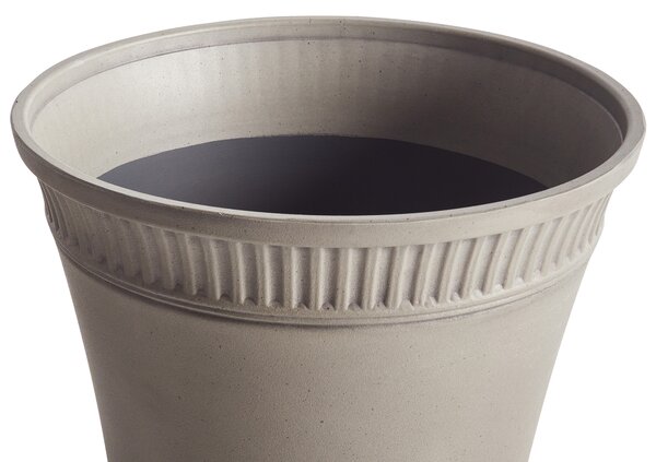 Kvetináč sivý kamenná zmes polyresin ⌀ 44 cm matný vonkajší izbový okrúhly črepník
