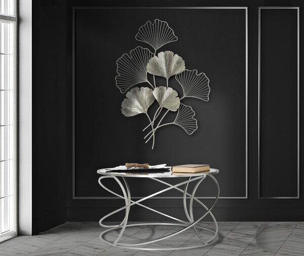 Kovová závesná dekorácia v striebornej farbe Mauro Ferretti Goxy Silver, 62 x 86 cm