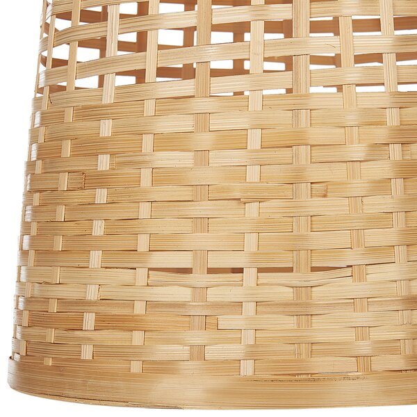 Závesná lampa svetlé drevo bambusové drevo ručne vyrobené tienidlo boho štýl osvetlenie do interiéru