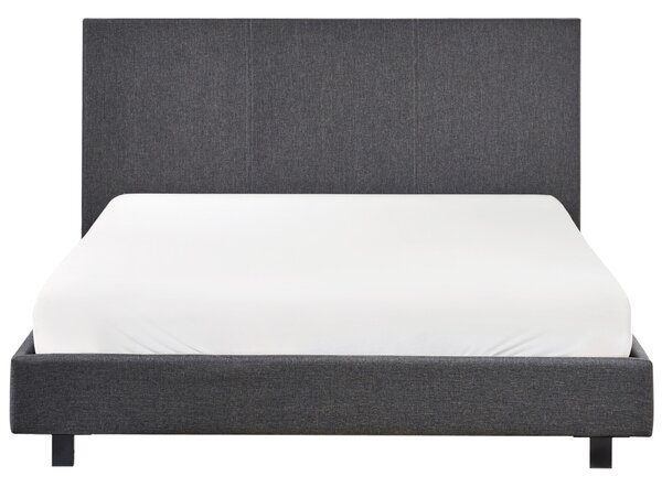 Posteľ sivá s roštom polyesterový čalúnený rám postele 140 x 200 cm moderný dizajn
