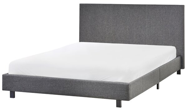 Posteľ sivá s roštom polyesterový čalúnený rám postele 140 x 200 cm moderný dizajn