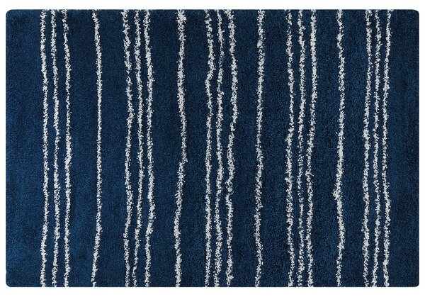 Koberec modrá a biela 200 x 300 cm polypropylén moderný pruhovaný vzor obývacia izba bytové doplnky