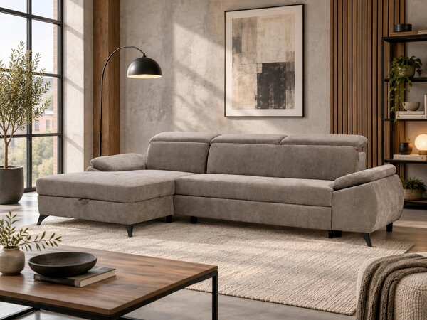 ROHOVÁ SEDAČKA, drevo, textil, kompozitné drevo, hnedá MID.YOU - Sedačky, Online Only