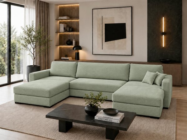 SEDACIA SÚPRAVA, drevo, textil, kompozitné drevo, mätovozelená MID.YOU - Sedačky, Online Only
