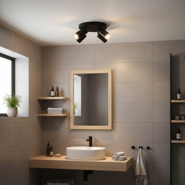 Brilagi - Kúpeľňové bodové svietidlo SELE AQUA 4xGU10/30W/230V IP44 čierna