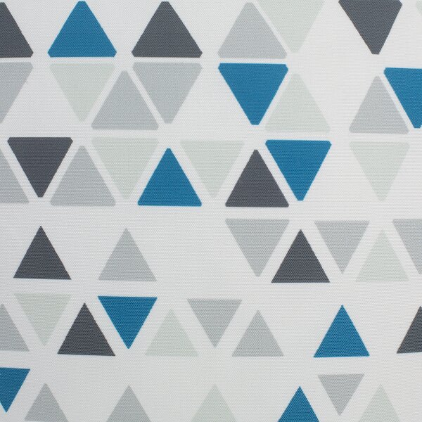 Sada 2 dekoratívnych vankúšov sivá a modrá trojuholník vzor geometrická potlač moderná 45 x 45 cm