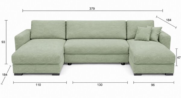 SEDACIA SÚPRAVA, drevo, textil, kompozitné drevo, mätovozelená MID.YOU - Sedačky, Online Only