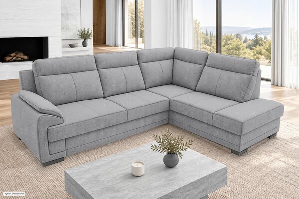 ROHOVÁ SEDAČKA, drevo, textil, kompozitné drevo, tmavosivá MID.YOU - Sedačky, Online Only