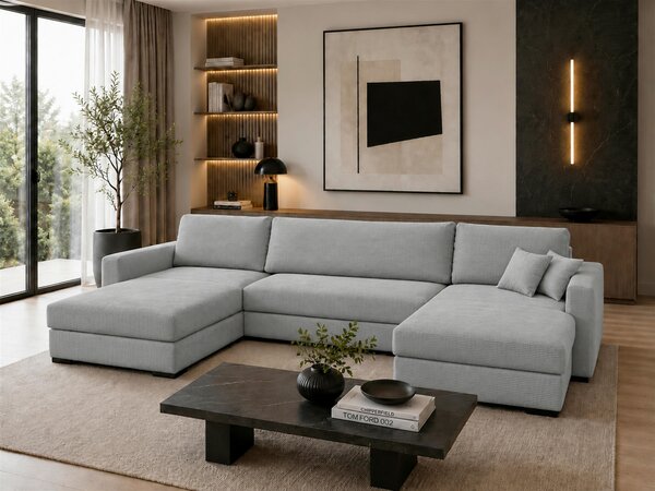 SEDACIA SÚPRAVA, drevo, textil, kompozitné drevo, svetlosivá MID.YOU - Sedačky, Online Only