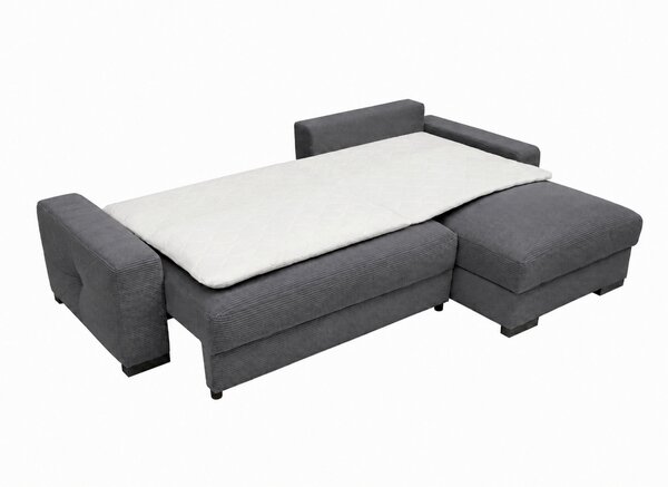 ROHOVÁ SEDAČKA, drevo, textil, kompozitné drevo, antracitová MID.YOU - Sedačky, Online Only