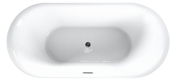 Voľne stojaca vaňa biela sanitárny akrylát 150 x 75 cm oválna voľne stojaca moderný štýl