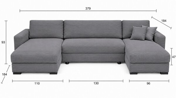 SEDACIA SÚPRAVA, drevo, textil, kompozitné drevo, sivá MID.YOU - Sedačky, Online Only