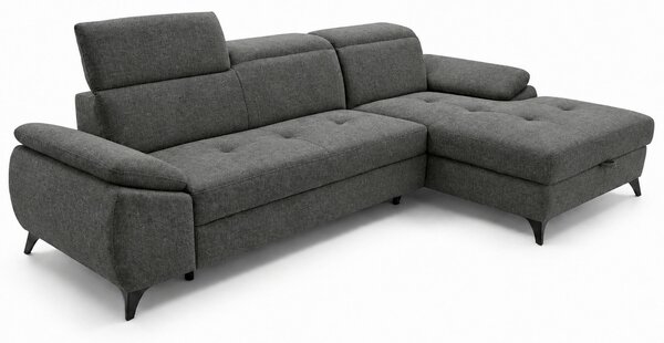 ROHOVÁ SEDAČKA, drevo, textil, kompozitné drevo, tmavosivá MID.YOU - Sedačky, Online Only