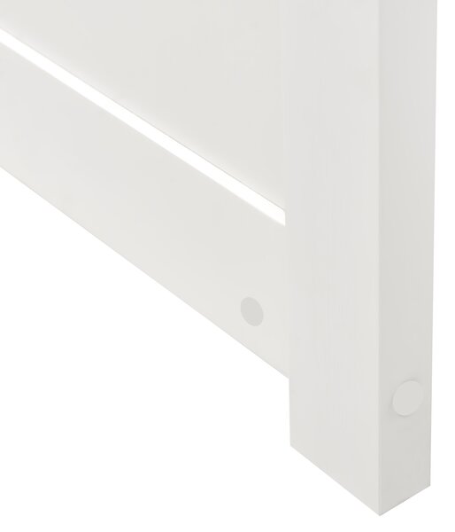 Posteľ biela borovicové drevo MDF 140 x 200 cm s čelom minimalistický škandinávsky štýl spálňa detská izba