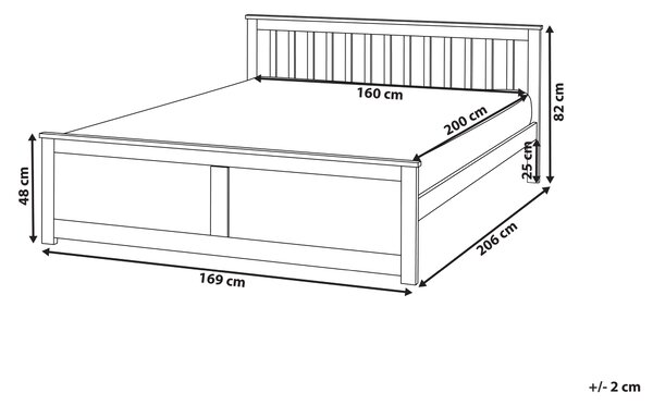 Posteľ svetlohnedá borovicové drevo MDF 160 x 200 cm s čelom minimalistický škandinávsky štýl spálňa